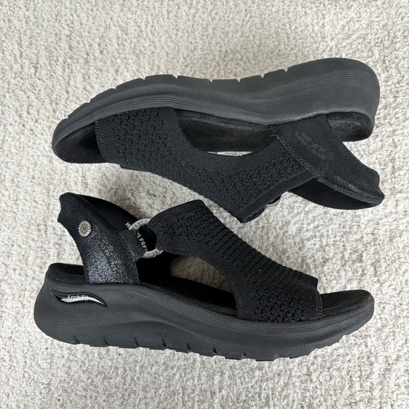 Skechers Martha Stewart's Sandal 8.5 Black Star Dust Arch Fit 2.0 Slip In Casual - Picture 4 of 16